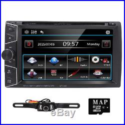 Reverse Camera+GPS 6.2 Double 2Din Car Stereo Radio DVD CD mp3 Player Bluetooth