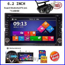 Reverse Camera+GPS 6.2 Double 2Din Car Stereo Radio DVD CD mp3 Player Bluetooth