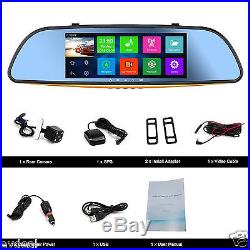 Smart Android 7 Full HD Rear View Mirror GPS WIFI Car DVR Dual Camera Recorder