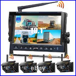 Solar Magnetic Wireless Backup Camera 1080P DVR 10.1 Monitor for Trailer RV Bus