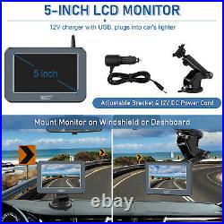 Solar Magnetic Wireless Backup Camera 5 HD Monitor Rear View Reverse System Kit