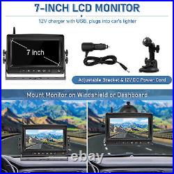 Solar Magnetic Wireless Backup Camera 7 HD Monitor Rear View Reverse System Kit