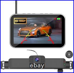 Solar Wireless Backup Camera 7 Monitor Rechargeable 1080P Waterproof Car Truck