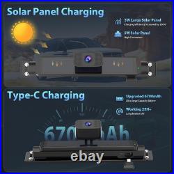 Solar Wireless Backup Camera 7 Monitor Rechargeable 1080P Waterproof Car Truck