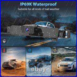Solar Wireless Backup Camera 7 Monitor Rechargeable 1080P Waterproof Car Truck
