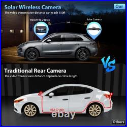 Solar Wireless Backup Camera 7 Monitor Rechargeable 1080P Waterproof Car Truck