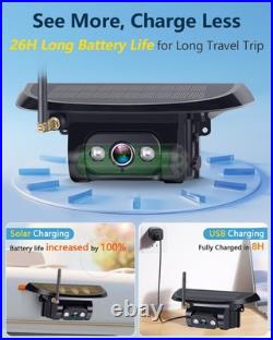 Solar Wireless Backup Camera System with 7 LCD Monitor, Dual HD Cams