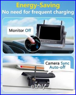 Solar Wireless Backup Camera System with 7 LCD Monitor, Dual HD Cams