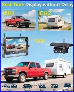 Solar Wireless Backup Camera System with 7 LCD Monitor, Dual HD Cams
