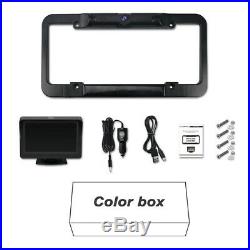 Solar Wireless WIFI Car Reverse Camera license plate holder&4.3 IN LCD Monitor