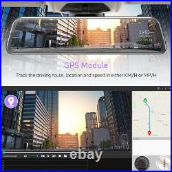 TOGUARD 2.5K Mirror GPS Dash Cam 12 Voice Control Car Rearview Camera Recorder