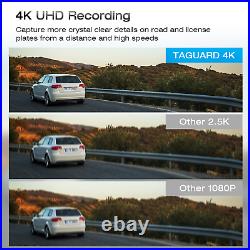 TOGUARD Dual Dash Cam 4K GPS 12 Mirror Backup Camera Car Rear View DVR Recorder