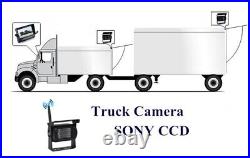 Truck Trailer RVs Caravan Wireless Rear View 7 Monitor 2x IR Reverse Camera Kit