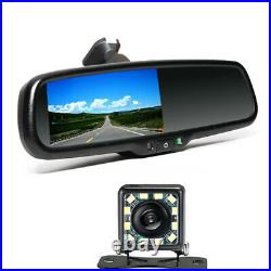 US 4.3 LCD Reversing Dimming Auto Rear View Mirror Monitors +Rear 12 LED Camera