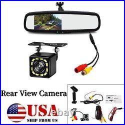 US STOCK 4.3 LCD Dimming Rear View Mirror Monitor with12 LED Reverse Camera Set