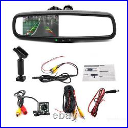 US STOCK 4.3 LCD Dimming Rear View Mirror Monitor with12 LED Reverse Camera Set
