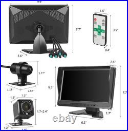 VSYSTO X10 HD Backup Camera and Dashcam System 10-inch LCD Quad Split View with