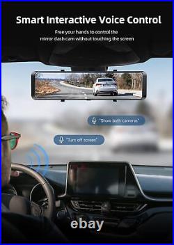 VanTop 12 4K WiFi Car Mirror Dash Cam Voice Control GPS Backup Rear View Camera