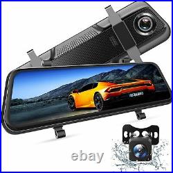 VanTop H609 Dual 1080P Mirror Dash Cam with 10 IPS Full Touch Screen