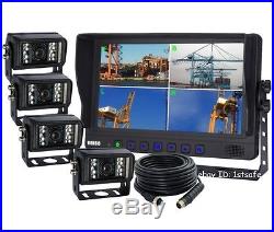 Veise 9 Quad/split LCD Backup Rear View Reverse Camera System Cab Observation