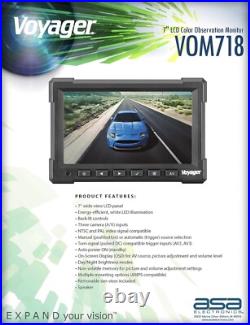 Voyager VOM718 7 LCD Color Backup Rear View Vehicle Observation Monitor with3