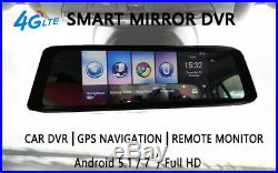 WIFI 4G HD Dual Lens 7 Car DVR Rear View Mirror Android Dash cam GPS Camera