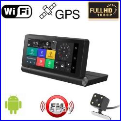 WIFI 7 HD 1080P Android Car Dual Camera Rear View DVR Recorder + GPS BB