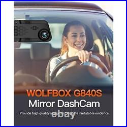 WOLFBOX 12 4K Dash Cam Rear View Mirror Car Camera Front and Rear Camera 32GB