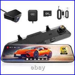 WOLFBOX 4K Dash Cam G900 Mirror Camera Rear View cam Front and Rear Free SD Card