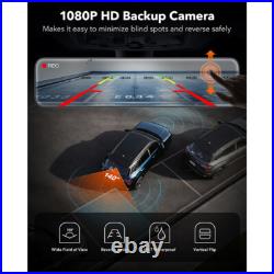 WOLFBOX Car DVR Video Recorder 12 Media Rearview Mirror 3 Channel GPS Dash Cam