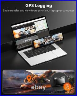 WOLFBOX Car DVR Video Recorder 12 Media Rearview Mirror 3 Channel GPS Dash Cam