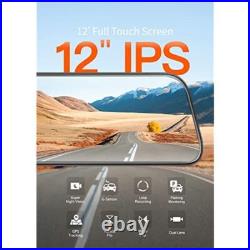 WOLFBOX G840S 12 4k Dash Cam Car With Free SD Mirror Cameras Front and Rear