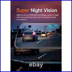 WOLFBOX G840S 12 4k Dash Cam Car With Free SD Mirror Cameras Front and Rear
