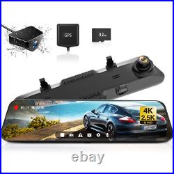 WOLFBOX G900 4K Mirror Dash Cam Front and Rear View Dash Cam Free SD Card