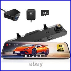 WOLFBOX G900 Mirror Camera 4K Dash Cam Rear View cam Front and Rear Free SD Card