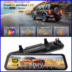 WOLFBOX G900 PRO Mirror Dash Cam STARVIS 2 IMX678 WIFI Rear View Mirror Camera