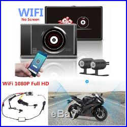 WiFi 1080P Full HD Motorcycle Hidden DVR + 2x Rear View Camera Recorder Dash Cam