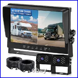 Wire Backup Camera Kit, 10.1'' Monitor, 2×1080P Waterproof Night Vision Camera Wire Backup Camera Kit, 10.1'' Monitor, 2×1080P Waterproof Night Vision Camera