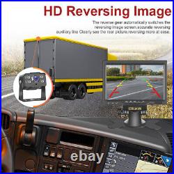 Wire Backup Rear View Camera System 7 Monitor Night Vision For RV Truck Bus Set