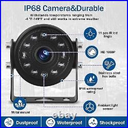 Wired Backup Camera System 9'' Split Touchscreen LCD 4X 1080P Waterproof Cams