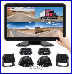 Wired Backup Camera System with 10.1 Touch Monitor, 4 HD 1080P Rear-OB