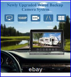 Wired Reverse Rear View Backup Camera 7 1080P AHD Monitor, IP69K No Water Leaka