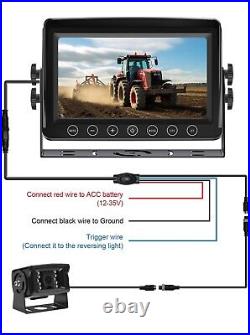 Wired Reverse Rear View Backup Camera 7 1080P AHD Monitor, IP69K No Water Leaka