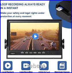 Wireless 10.1 DVR 4-Screen Monitor +2x 1080P Backup Rear View Cameras Truck RV Wireless 10.1 DVR 4-Screen Monitor +2x 1080P Backup Rear View Cameras Truck RV