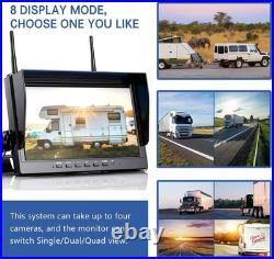 Wireless 10.1 DVR 4-Screen Monitor +2x 1080P Backup Rear View Cameras Truck RV Wireless 10.1 DVR 4-Screen Monitor +2x 1080P Backup Rear View Cameras Truck RV