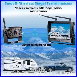 Wireless 10.1 DVR 4 Split Monitor 1080P Rear View Camera for Truck RV Trailer