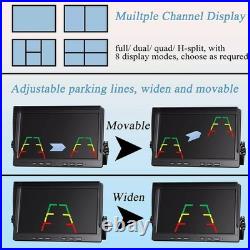 Wireless 10.1 DVR 4 Split Monitor 1080P Rear View Camera for Truck RV Trailer