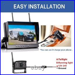 Wireless 10.1 DVR 4 Split Monitor 1080P Rear View Camera for Truck RV Trailer