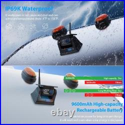 Wireless 10.1 DVR Monitor RV Truck Boat Magnetic Solar HD 1080P Backup Camera