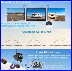 Wireless 10.1 DVR Monitor RV Truck Boat Magnetic Solar HD 1080P Backup Camera